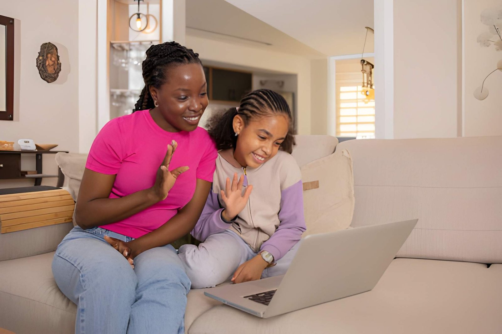 Child settled and comfortable at home